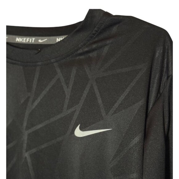 Nike Dri-Fit geometric pattern long sleeve shirt black men's size XXL - Picture 3 of 4